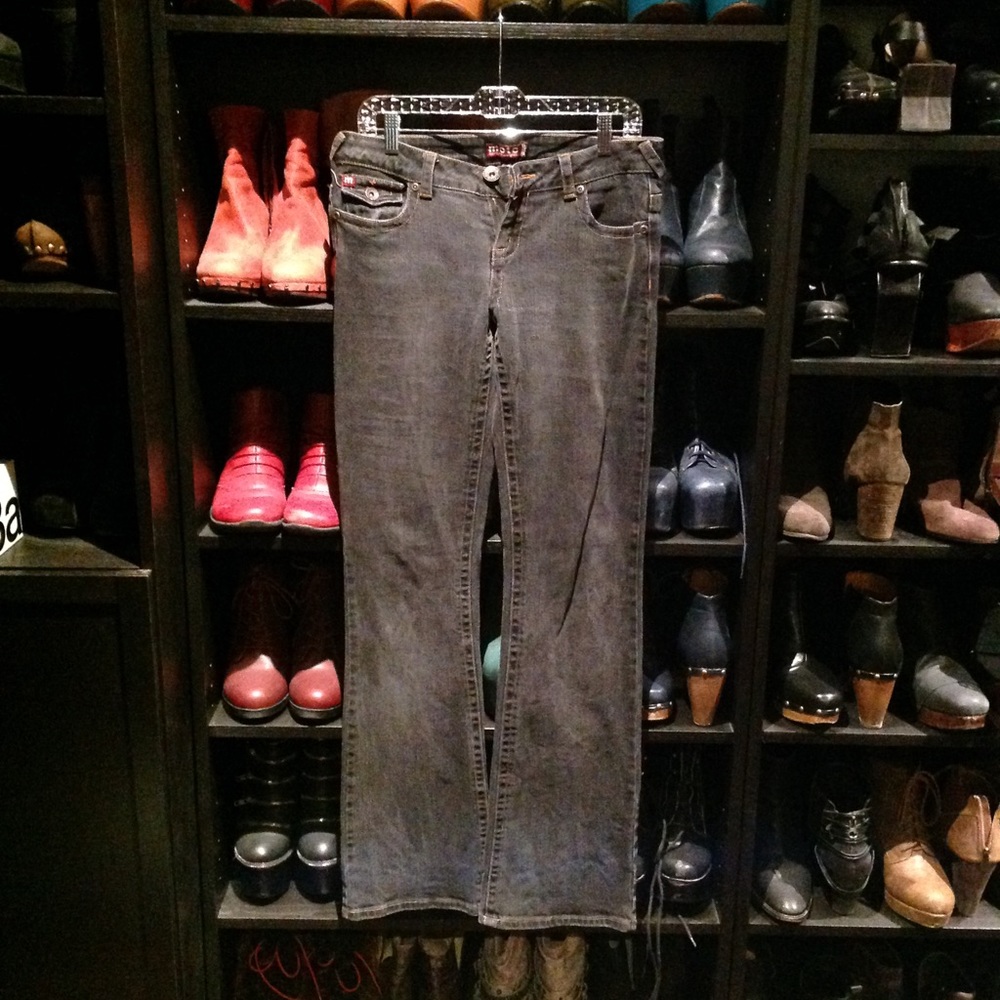 Low rise flare leg jeans